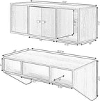 Wall Mounted Office Computer Desk and Floating Hutch Cabinet, White