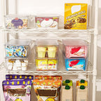 Vtopmart 8pcs Clear Organizers and Storage Bins with Lids, Stackable Plastic Storage Containers with Handles for Fridge, Freezer, Pantry, Cabinet, Kitchen Organization
