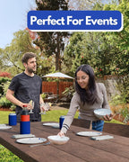 PartyPrints 100 Pack Royal Blue Blank Can Cooler Sleeves, Customizable Bulk Insulated Foam for Beer, Collapsible Plain Drink Holder, Cold Soda Insulator, 12oz Regular, 16oz Tall Cans