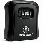 Iron Lock® Medium Wall Mount Combination Key Lock Box, Outdoor (Black) | Screw-in wall mount (4 screws + 4 anchors) — not magnetic, does not hang; weather-resistant zinc alloy, includes key hanger