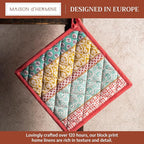 Maison d' Hermine Pot Holders 100% Cotton Potholders (8" x 8", Pack of 1) | Heat Resistant Hot Pads with Loop BBQ Cooking Baking Farmhouse Kitchen Handling Hot Pans Spring Summer - Provence
