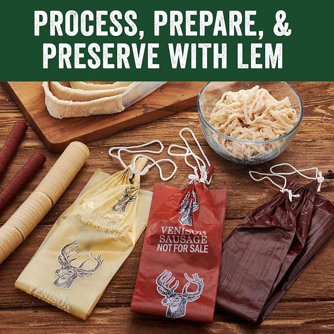 LEM Products Clear Smoked Collagen Casings, 19mm, Edible Sausage Casings, Stuffs Approximately 16 Pounds Per Pack, Great for Snack Sticks, Hot Dogs, Metts, Andouille, Brats, and More, 2-Pack