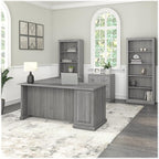 Bush Furniture Saratoga Tall 5 Shelf Bookcase in Modern Gray
