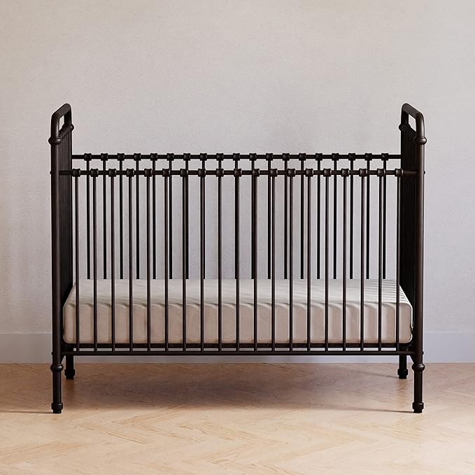 Namesake Abigail 3-in-1 Convertible Metal Crib in Vintage Iron, Greenguard Gold Certified