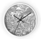 Mozingo ~ Wine Clock for Kitchen Bar Wall It's Wine O'clock Silent Time Gift Home Decor Made In USA, 10" (Hour Marks - None, Clock Frame Color - White, Wine Theme #06)