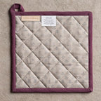 Maison d' Hermine Pot Holders 100% Cotton Potholders (8" x 8", Pack of 1) | Heat Resistant Hot Pads with Loop BBQ Cooking Baking Farmhouse Kitchen Handling Hot Pans Spring Summer - Fanny Lavender