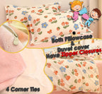 MorroMorn Twin Bedding Sets, Pink Tulips Floral Duvet Cover Set, Plush Fluffy Comforter Covers Lightweight Blanket Ultra Soft Cute for Girls Kids Toddler Teen Preppy Twin/Twin XL Size