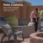 IRIS USA 35 Gallon Outdoor Deck Box, Lockable, Weather-Resistant, Beige | UV-Protected, Waterproof Resin, Patio Storage for Cushions, Garden Tools & Packages