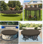ECOOPTS 12 ft Round Pool Cover for Above Ground Pools, Swimming Pool Cover Protector Winter Safety Cover (Brown)