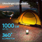 Consciot LED Battery Powered Camping Lantern, 1000LM, 4 Light Modes, IPX4 Waterproof Portable Tent Flashlight for Power Outages, Emergency, Hurricane, Hiking, Light Green, 2-Pack | IPX4 Waterproof Camping Lights; Portable Flashlight for Power Outages, ...