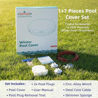 Pool Covers for Above Ground Pools - 24 ft Round Winter Pool Cover, Extra Durable Cold- and UV-Resistant Heavy-Duty Swimming Pool Cover for Winterizing