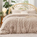 Bedsure King Size Comforter Set - Warm Tan Boho Tufted Shabby Chic Bedding Comforter Set, 3 Pieces Vintage Farmhouse Bed Set for All Seasons, Fluffy Soft Bedding Set with 2 Pillow Shams