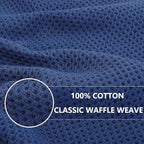 Homaxy 100% Cotton Waffle Weave Kitchen Towels, 5-Pack, Navy Blue | 13 x 28 Inches, Ultra Soft Absorbent Dish Towels, Quick Drying Cleaning Towels