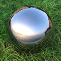 Lulu Decor, Size 16 Silver Stainless Steel Gazing Mirror Ball, Smooth Reflective Shiny Garden Decoration Globe