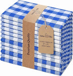 Urban Villa Cloth Napkins Cotton 20x20 (Set of 12) Blue Cheks