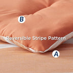 Bedsure Bed in a Bag California King Size 7 Pieces, Burnt Orange White Striped Bedding Comforter Sets All Season Bed Set, 2 Pillow Shams, Flat Sheet, Fitted Sheet and 2 Pillowcases