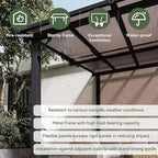 Aoxun 10' x 12' Gazebo for Patio, Gazebo Pergola with Sloped Roof, Large Wall-Mounted Heavy Duty Awnings, for Backyard, Deck, Patio
