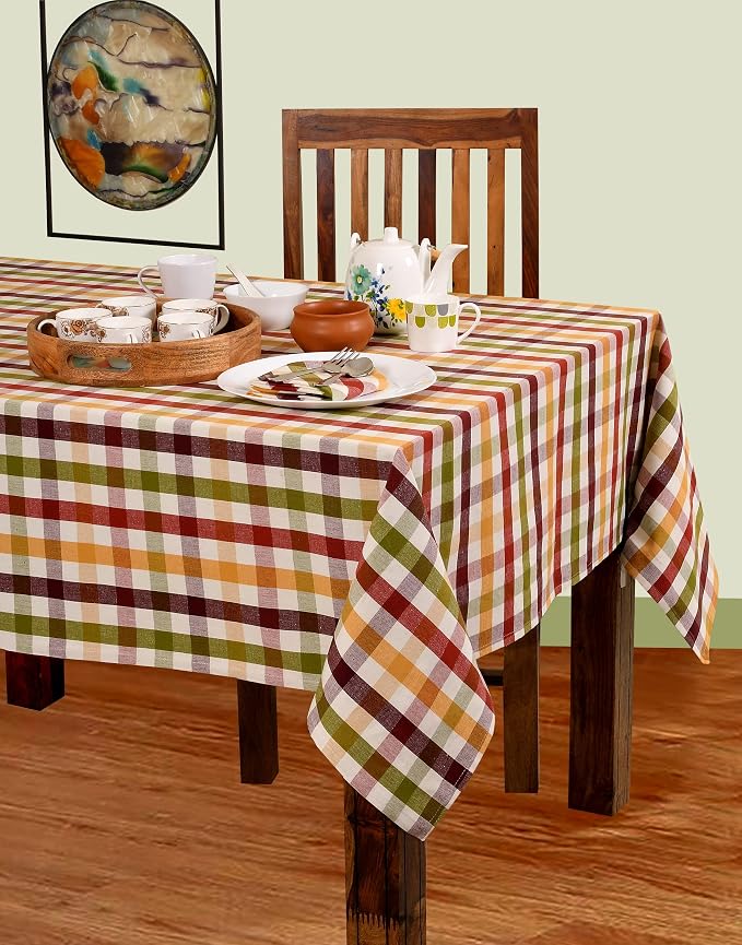 Urban Villa Tablecloth Cotton Tabletop 60x102 (8-10 Seats) Harvest Checks