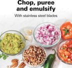 Hamilton Beach 3 Cup Electric Vegetable Chopper & Mini Food Processor | Simple Stack & Press Design | 350 Watts & Stainless Steel Blades For Dicing, Mincing & Puree | Dishwasher Safe | Black