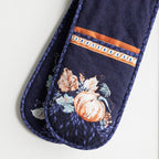Maison d' Hermine Double Oven Mitts 100% Cotton Double Oven Glove (7"x35") | Heat Resistant BBQ Cooking Gloves with Loop Baking Kitchen Home Hotel Farmhouse Thanksgiving Christmas - Pumpkin Blues