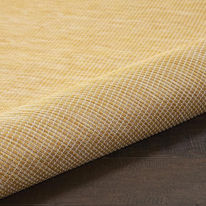 Nourison Home Positano 10' Runner Yellow Fabric Modern Area Rug (10' Runner)