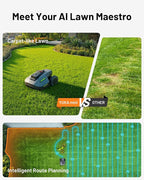 Mammotion YUKA Mini 500H Robotic Lawn Mower Reception 0.12 Acre,Max. 0.25 Acre, Ultrasense AI Vision+ RTK Positioning, Auto Mapping, App Control, 50% Slope, Cutting Height 2''~3.5'', 15 Mowing Zones