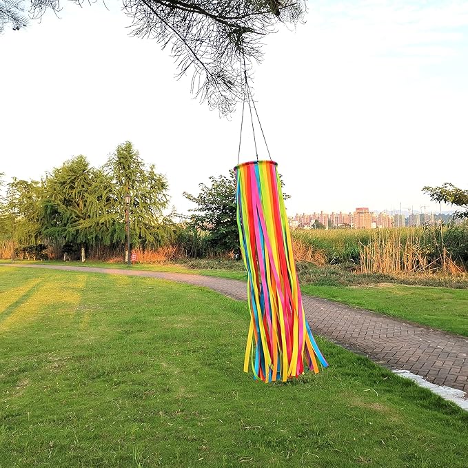 Satin Ribbon Windsock Streamer, Outdoor Decorations for Your Patio, Garden, Yard, Dock and Camper, 49-Inch, WS49-XZH