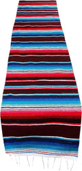 Genuine Mexican Table Runner Saltillo Serape Colorful Striped Sarape Made in Mexico Sold in Different Packs (1, Burgundy)