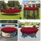 ECOOPTS 20 ft Waterproof Round Polyester Pool Cover for Above Ground Pools, Swimming Pool Cover Protector Winter Safety Cover (Red)
