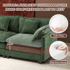 Ihanherry 111.4" L Shaped Modern Sofa Modular Sectional Cloud Couch with Ottoman, 4-Seat Chenille Deep Seat Sofa with Pillow for Living Room, Bedroom and Apartment, Beige