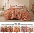 Bedsure California King Comforter Set - Pumpkin Comforter, Boho Tufted Shabby Chic Bedding Comforter Set, 3 Pieces Farmhouse Bed Set for All Seasons, Fluffy Soft Bedding Set with 2 Pillow Shams