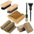 Fantasticlean 9PC Car Detailing Kit,Boars Hair Brush,Horse Hair Bristle,Suede-Coral Cloth,Car Dust Brush,Microfiber Towel & Appl