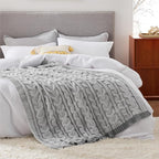 Bedsure Cable Knit Twin Blanket for Couch Bed - Breathable Chenille Chunky Knit Twin Blanket for Decorative Gift, GentleSoft Cozy and Warm for Winter and All Seasons, Grey, 60x80 Inches