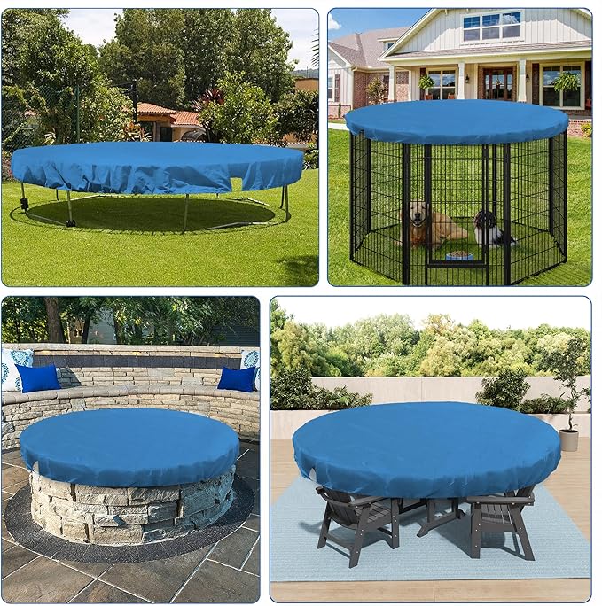 ECOOPTS 13 ft Round Pool Cover for Above Ground Pools, Swimming Pool Cover Protector Winter Safety Cover (Blue)