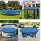 ECOOPTS 18 ft Round Pool Cover for Above Ground Pools, Blue Swimming Pool Cover Protector Winter Safety Cover
