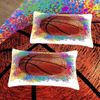 Tailor Shop Basketball Bedding Set for Boys Kids Adults Teens,Sports King Size Comforter Set,Kids Basketball Comforter Sets with 2 Pillowcases