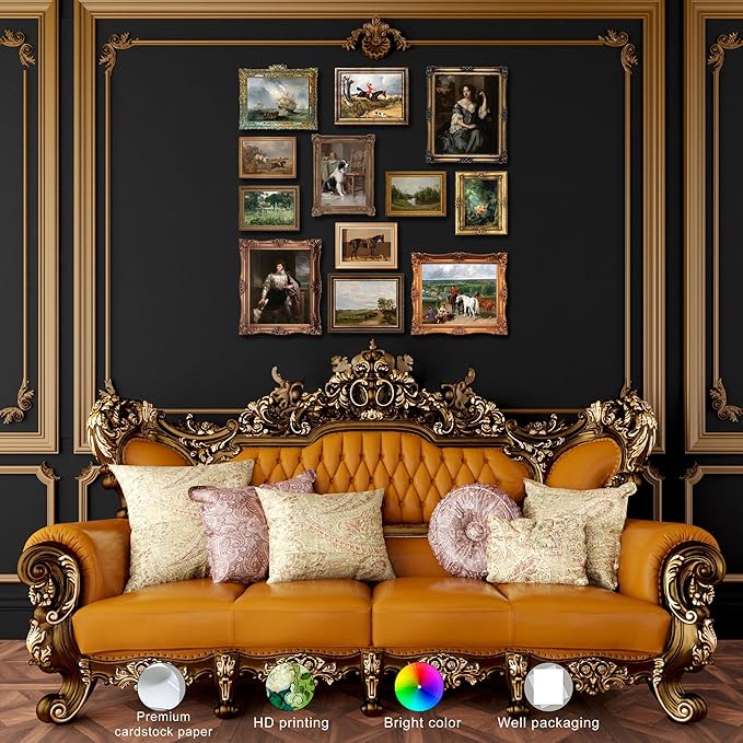 LANCHI95 12 PCS Vintage Victorian Wall Decor, Classic Maximalist Wall Decor, Coquette Vintage Art Prints, Victorian Wall Art, Vintage Paintings Pictures Moody Maximalist Decor (UNFRAMED)