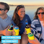 Blank Beer Can Cooler Sleeves (110-Pack) - Soft Insulated Coolies, HTV Friendly Koolies in Bulk for Cans & Bottles - Coolie Blanks for Vinyl Projects & Wedding Favors (Yellow)