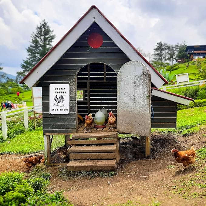 Chicken Coop Accessories Metal Signs,Funny Chickens Tin Signs - Chicken Decor Farmhouse Wall Decor,Chickens Gifts Rustic Farm House Decorations for Home/kitchen/Outdoor Garden