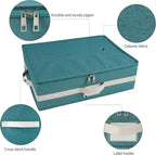 Mug Storage Box with Divider, Tea Cup and Coffee Mug Storage Container with Zipper Cover and Reinforced Handle, Hard Shell, Stackable, Foldable, Green White