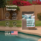 IRIS USA 35 Gallon Outdoor Deck Box, Lockable, Weather-Resistant, Beige | UV-Protected, Waterproof Resin, Patio Storage for Cushions, Garden Tools & Packages
