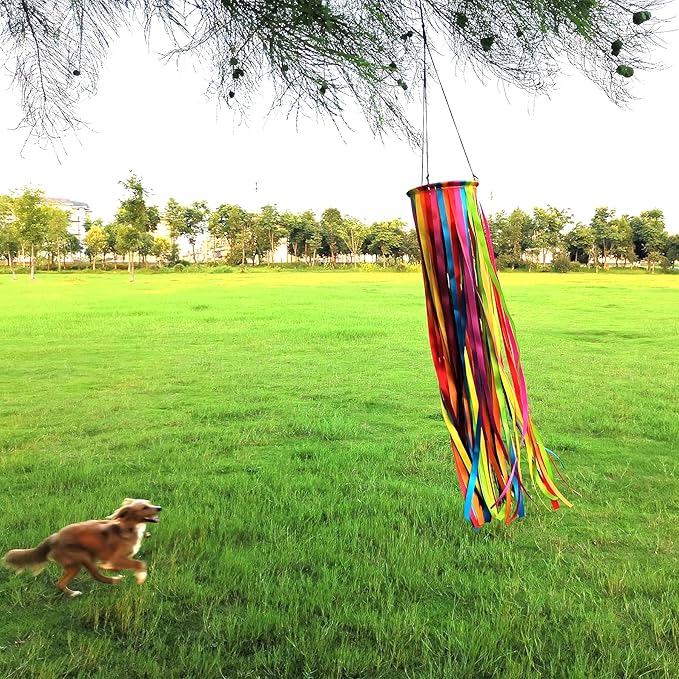 Satin Ribbon Windsock Streamer, Outdoor Decorations for Your Patio, Garden, Yard, Dock and Camper, 49-Inch, WS49-XZH