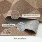 Lahome Checkered Easy Jute Runner Rug, 2x6 Kitchen Mats for Floor Non Slip Washable Entryway Runner, Checkerboard Nature Indoor Outdoor Carpet for Hallway 6ft Entry