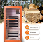 Far Infrared Sauna for Home 1 Person Indoor Wood Sauna Personal Spa Room 120V with Red Light Bluetooth Speakers 31.5"x31.5"x63"