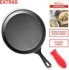 Uno Casa Cast Iron Comal Pan 10.5 Inch - Skillet for Roti, Tawa/Dosa Pan Pataconera, Comales para Tortillas - Comal Para Tortillas Grande - Cast Iron Griddle