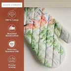 Maison d'Hermine Oven Gloves 100% Cotton Oven Mitt (7" x 13", Pack of 1) | With Loop Heat Resistant BBQ Cooking Gloves Baking Kitchen Handling Hot Pans Thanksgiving Christmas - Winter Mornings