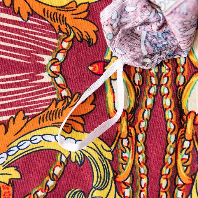 ABREEZE Bohemian Duvet Cover Set Colorful Orange Boho Retro Bedding Set Damask Paisley Cotton Duvet Cover Tribal Reversible Bedding Exotic Style Comforter Cover 3-Piece Twin