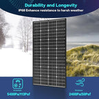 JJN Bifacial 200 Watt Solar Panel, 16BB N-Type 200W 12V 25% High Efficiency 200W Solar Panels, Monocrystalline Solar Module for RV Home Farm Trailer Camper Marine Off-Grid Solar System