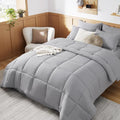 Bedsure Twin XL Comforter Set with Sheets - 5 Pieces Twin XL Grey Bedding Sets for College, Twin Extra Long Size Bed in a Bag with Comforter, Sheets, Pillowcase & Sham