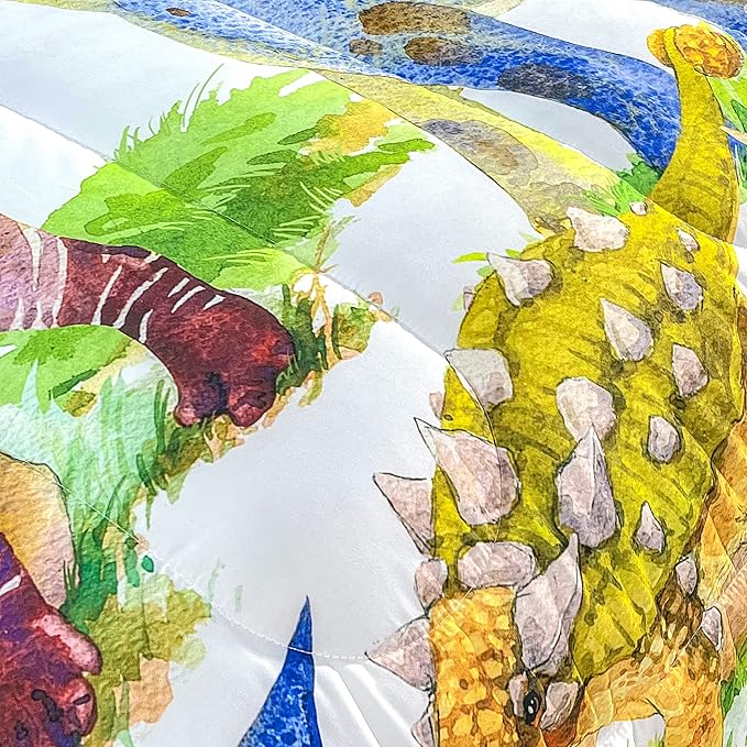 CVHOUSE Dinosaur Bedding Set,Dinosaur Comforter,Dinosaur Comforter Set King,Microfiber Quilt Set with 1 Comforter and 2 Pillow Cases